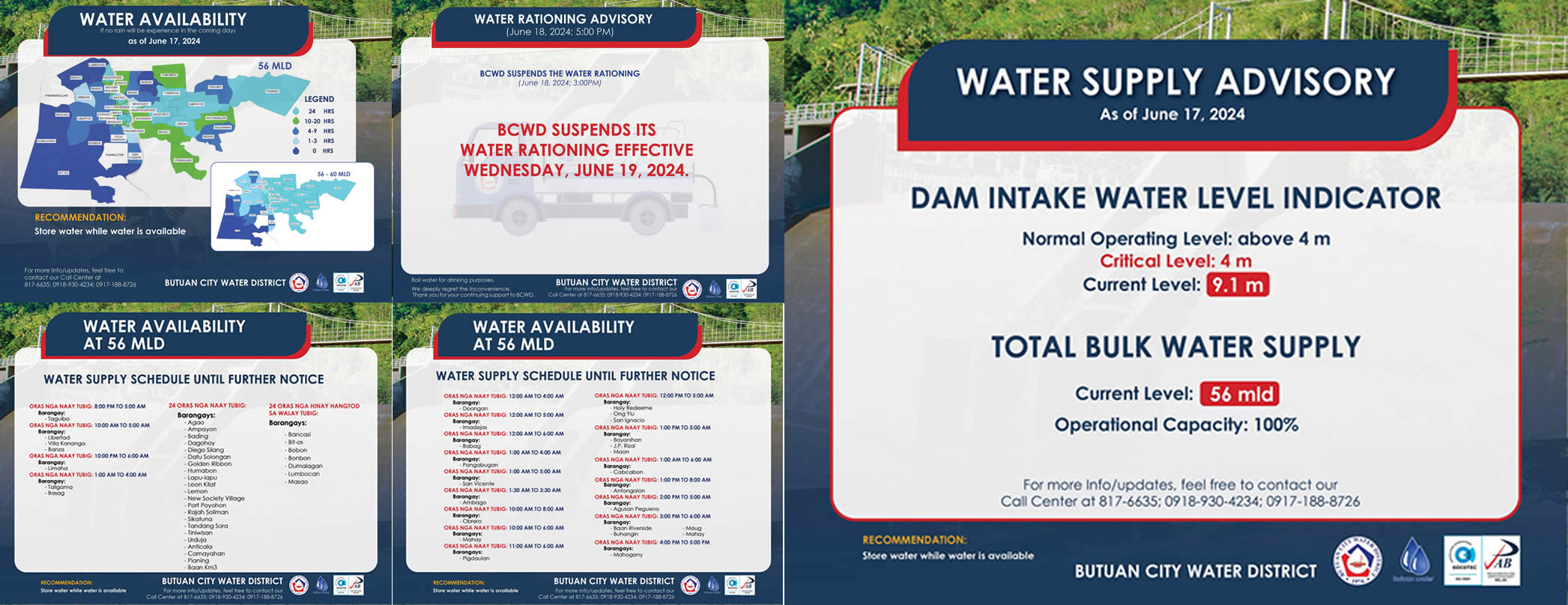 BCWD UPDATE: WATER SUPPLY STATUS (June 18, 2024; 9:00 AM)