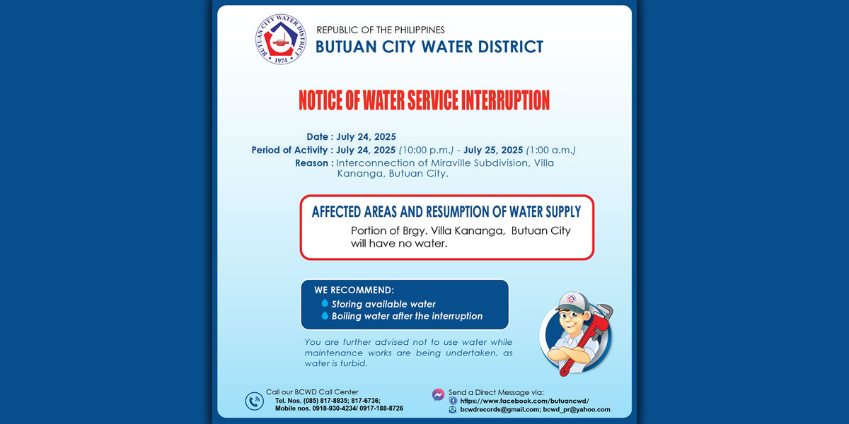 WATER SERVICE INTERRUPTION Date: July 24, 2025