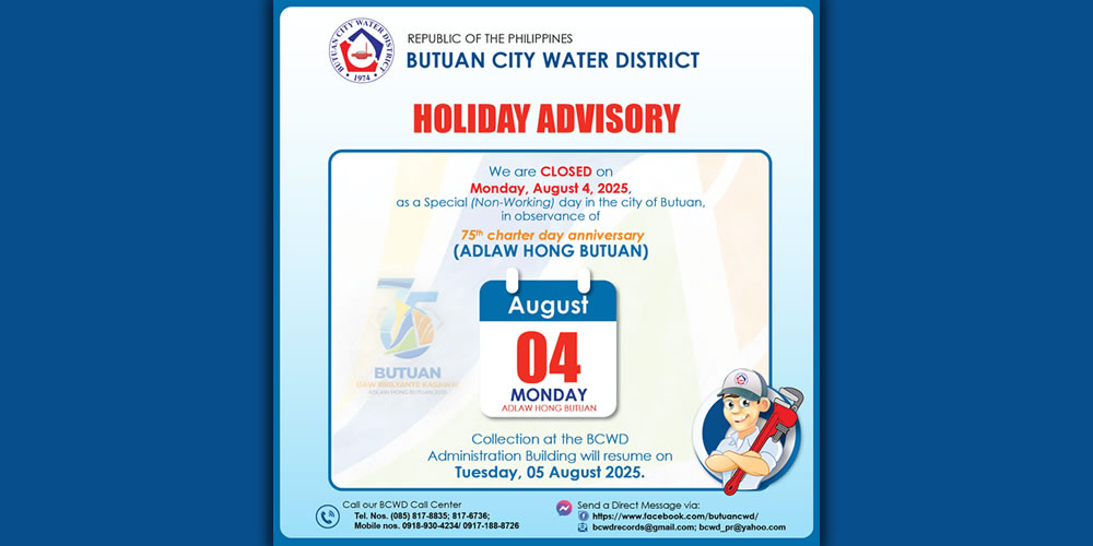 HOLIDAY ADVISORY (JULY 29, 2025)